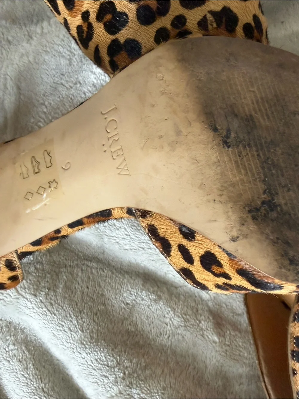 J. Crew Leopard Print Pointed D'Orsay Heels - Tan/Black size 9